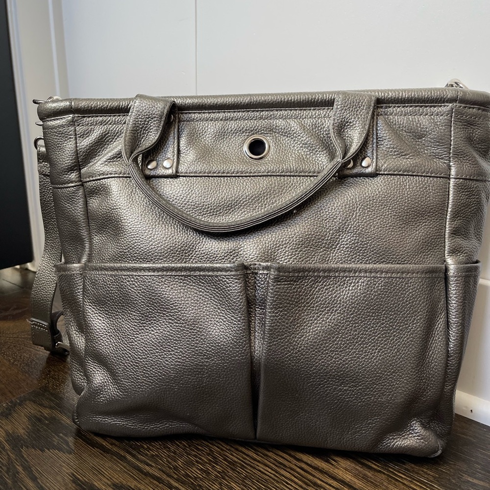 Levenger silver tote